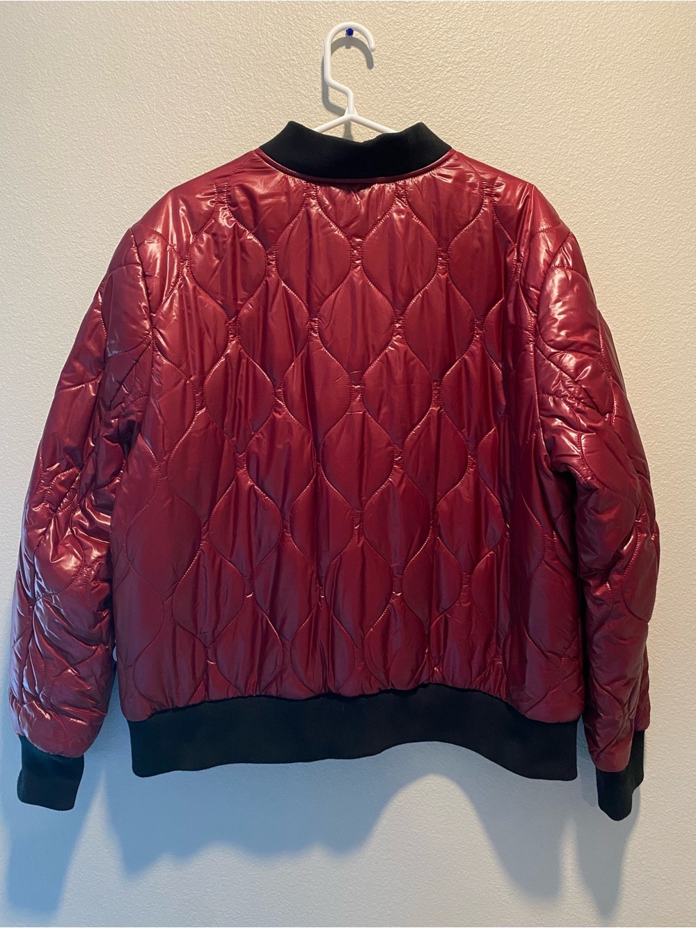 Love & Sports Maroon Quilted Bomber Jacket size XXL (20) NEW! - Picture 8 of 10